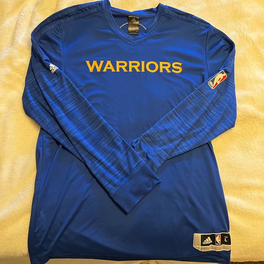 Adidas Warriors Long Sleeve V-Neck - Large